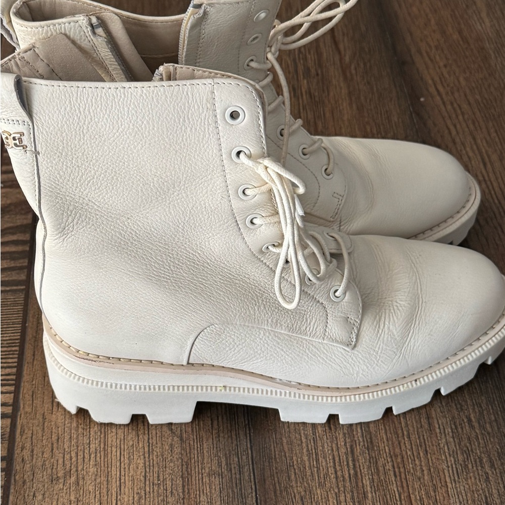Sam Edelman Off-White Combat Boots